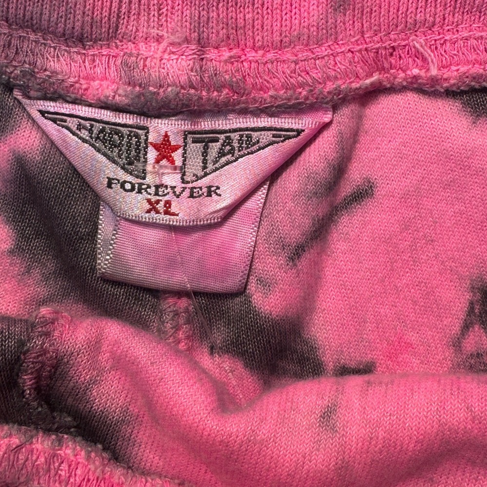 Hard Tail Forever Tie Dye Pink Black French Terry Lounge Shorts Y117 XL NEW USA - Picture 3 of 7